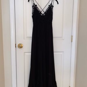 Free People Maxi Slip Dress Black